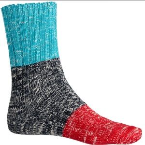 Merrell Men’s Color Block Heritage Cotton Wool Knit Camp Crew Socks